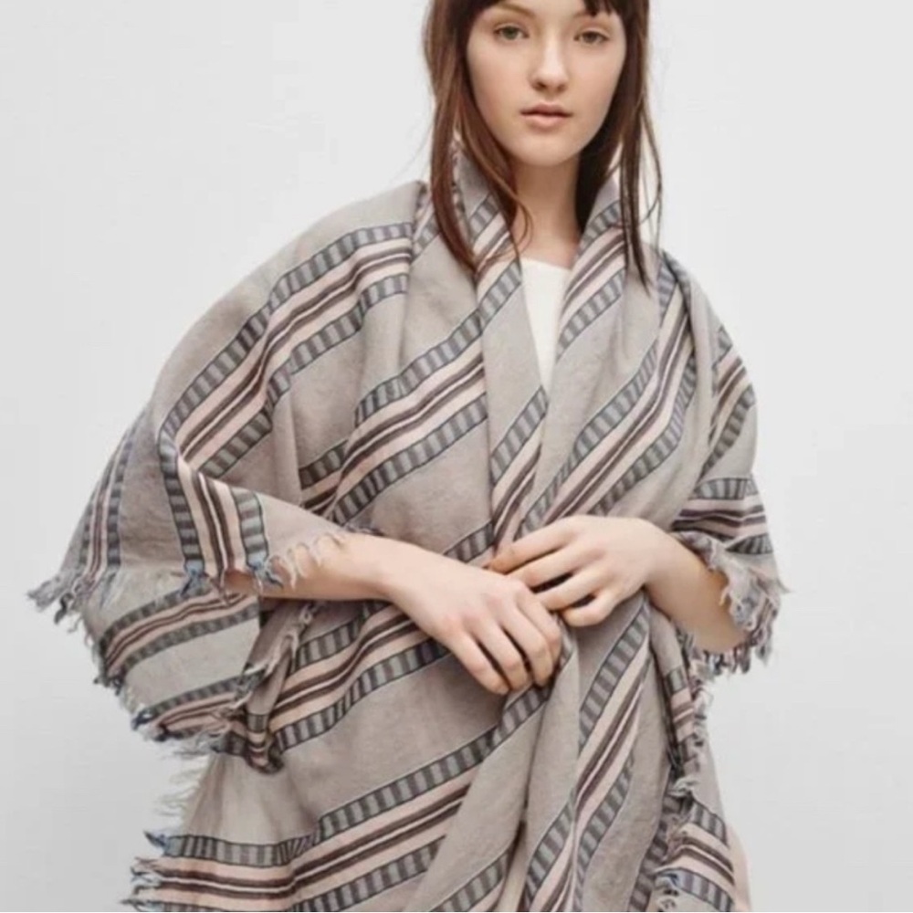 Aritzia Wilfred wool blanket scarf - beige